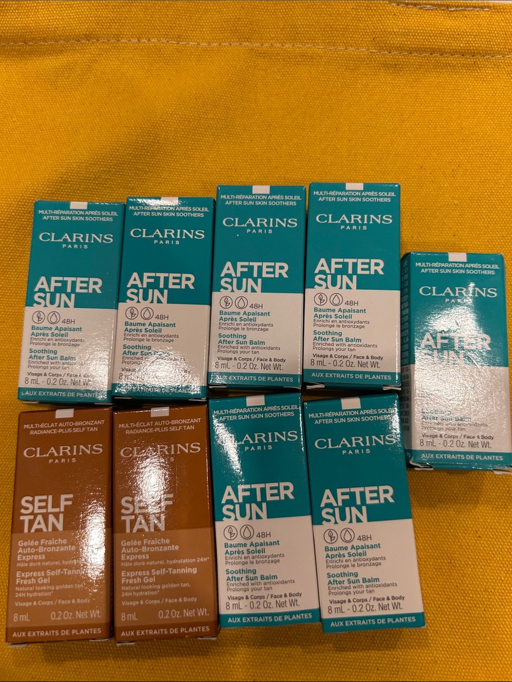 Clarins After Sun Soothing Balm and self Tan- Blue (8 mLX9)